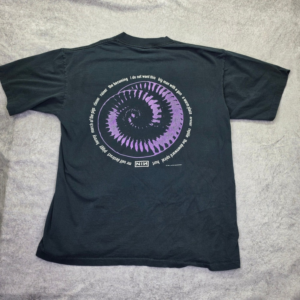 Vintage 1994 Nine Inch Nails Downward Spiral Shirt All Sport XL Made in USA NIN